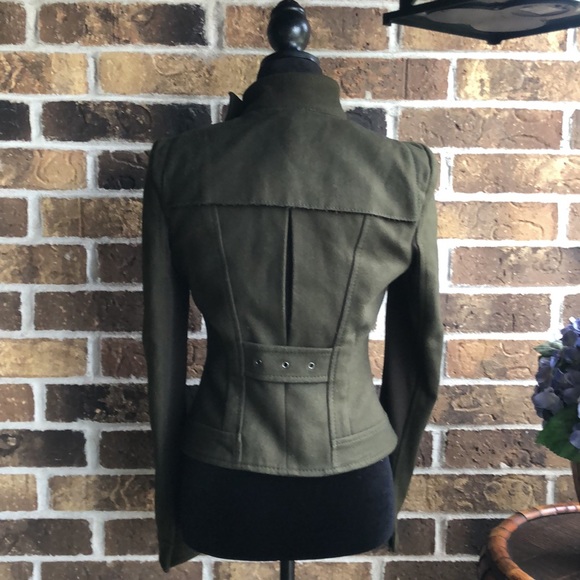 BCBG Maxazria Wool Cashmere Military Style Jacket - Picture 4 of 12